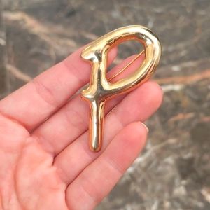Gold Letter P Pin
